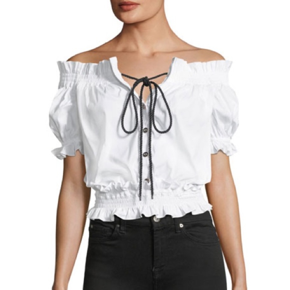 Caroline Constas white off the shoulder top